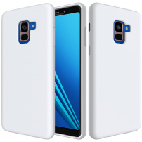 Carcasă din silicon Liquid pentru Samsung Galaxy A8 Plus (2018) - alb