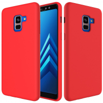 Carcasă din silicon Liquid pentru Samsung Galaxy A8 Plus (2018) - roșu