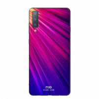 Carcasă din sticlă Nxe pentru Samsung Galaxy A7 (2018) - roz-albastru
