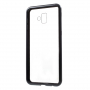 Carcasă cu ramă magnetică și sticlă durificată, pentru Samsung Galaxy J6 Plus - negru