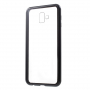 Carcasă cu ramă magnetică și sticlă durificată, pentru Samsung Galaxy J6 Plus - negru