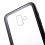Carcasă cu ramă magnetică și sticlă durificată, pentru Samsung Galaxy J6 Plus - negru