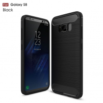 Carcasă din plastic cu textură șlefuită, pentru Samsung Galaxy S8 - negru