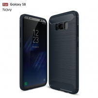 Carcasă din plastic cu textură șlefuită, pentru Samsung Galaxy S8 - albastru închis
