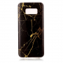 Carcasă din plastic marmură, pentru Samsung Galaxy S8 - negru-auriu
