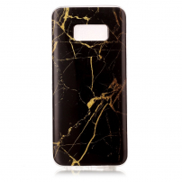 Carcasă din plastic marmură, pentru Samsung Galaxy S8 - negru-auriu