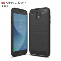 Carcasă din plastic cu textură șlefuită, pentru Samsung Galaxy J7 (2017) - negru