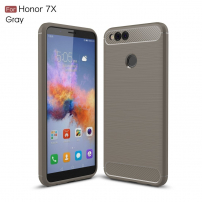 Carcasă rezistentă cu textură șlefuită, pentru Honor 7X - gri