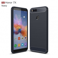Carcasă rezistentă cu textură șlefuită, pentru Honor 7X - albastru închis