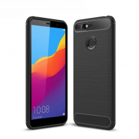 Carcasă rezistentă cu textură șlefuită, pentru Honor 7A - negru