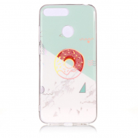 Carcasă din plastic, marmură cu donut, pentru Honor 7A - turcoaz