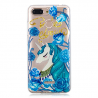 Carcasă moale de protecție unicorn albastru, pentru Xiaomi Redmi 6 - transparent
