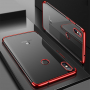 Carcasă Cafele, din plastic transparent cu ramă, pentru Xiaomi Mi 8 - roșu