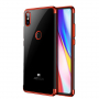 Carcasă Cafele, din plastic transparent cu ramă, pentru Xiaomi Mi 8 - roșu