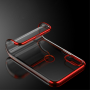 Carcasă Cafele, din plastic transparent cu ramă, pentru Xiaomi Mi 8 - roșu