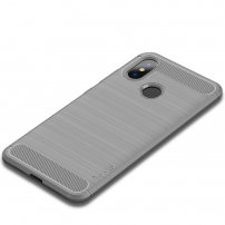 Carcasă Ipaky, din plastic cu textură șlefuită, pentru Xiaomi Mi 8 - gri