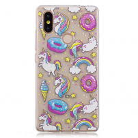 Carcasă din plastic, unicorn și donuts, pentru Xiaomi Mi 8 - transparent