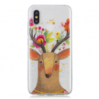 Carcasă din plastic cerb cu flori, pentru Xiaomi Mi 8 - transparent