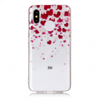 Carcasă din plastic inimă și flori, pentru Xiaomi Mi 8 - transparent