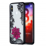 Carcasă din plastic floare mică cu broderie, pentru Xiaomi Mi 8 - negru