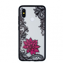 Carcasă din plastic floare mică cu broderie, pentru Xiaomi Mi 8 - negru