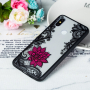 Carcasă din plastic floare mică cu broderie, pentru Xiaomi Mi 8 - negru