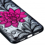 Carcasă din plastic floare mare cu broderie, pentru Xiaomi Mi 8 Lite - negru