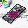 Carcasă din plastic floare mare cu broderie, pentru Xiaomi Mi 8 Lite - negru