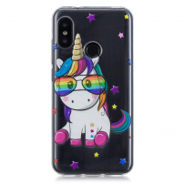 Carcasă moale de protecție unicorn cu ochelari, pentru Xiaomi Mi A2 Lite - transparent