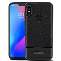 Carcasă cu textură din piele șlefuită, pentru Xiaomi Mi A2 Lite - negru