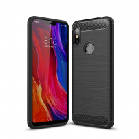 Carcasă de protecție cu textură șlefuită, pentru Xiaomi Redmi Note 6 Pro - negru
