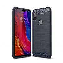 Carcasă de protecție cu textură șlefuită, pentru Xiaomi Redmi Note 6 Pro - albastru închis