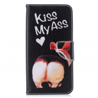 Husă tip portofel, Sărută-mă, pentru Xiaomi Redmi Note 6 Pro - negru