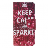 Husă flip Keep calm and sparkle, pentru Xiaomi Redmi Note 6 Pro - roșu