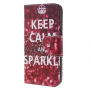 Husă flip Keep calm and sparkle, pentru Xiaomi Redmi Note 6 Pro - roșu