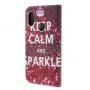 Husă flip Keep calm and sparkle, pentru Xiaomi Redmi Note 6 Pro - roșu