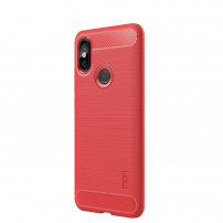 Carcasă de protecție Mofi, cu textură șlefuită, pentru Xiaomi Redmi Note 6 Pro - roșu