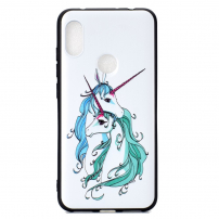 Carcasă de protecție unicorni îndrăgostiți, pentru Xiaomi Redmi Note 6 Pro - alb