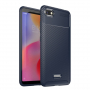 Carcasă de protecție cu textură de fibre de carbon, pentru Xiaomi Redmi 6 - albastru