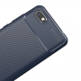 Carcasă de protecție cu textură de fibre de carbon, pentru Xiaomi Redmi 6 - albastru