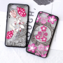 Carcasă se model broderie și flori, pentru Xiaomi Redmi 6 - roz
