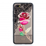 Carcasă se model broderie și trandafir, pentru Xiaomi Redmi 6 - roz