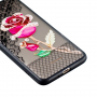 Carcasă se model broderie și trandafir, pentru Xiaomi Redmi 6 - roz