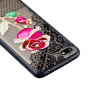 Carcasă se model broderie și trandafir, pentru Xiaomi Redmi 6 - roz