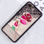 Carcasă se model broderie și trandafir, pentru Xiaomi Redmi 6 - roz