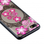 Carcasă se model broderie și floricele, pentru Xiaomi Redmi 6 - roz