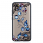 Carcasă se model broderie, fluturi și plante, pentru Xiaomi Redmi 6 - albastru