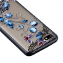 Carcasă se model broderie, fluturi și plante, pentru Xiaomi Redmi 6 - albastru