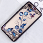 Carcasă se model broderie, fluturi și plante, pentru Xiaomi Redmi 6 - albastru