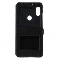Husă flip cu două ferestre, pentru Xiaomi Redmi Note 6 Pro - negru